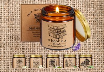 book themed candle